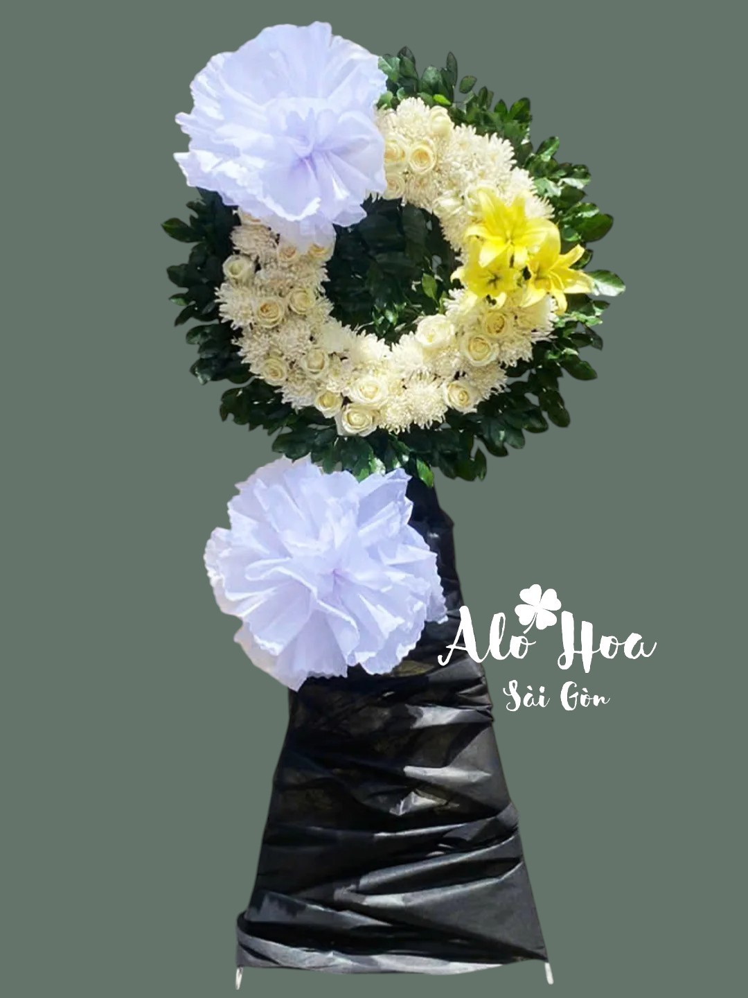 Lẵng Hoa Chia Buồn Giản Đơn
